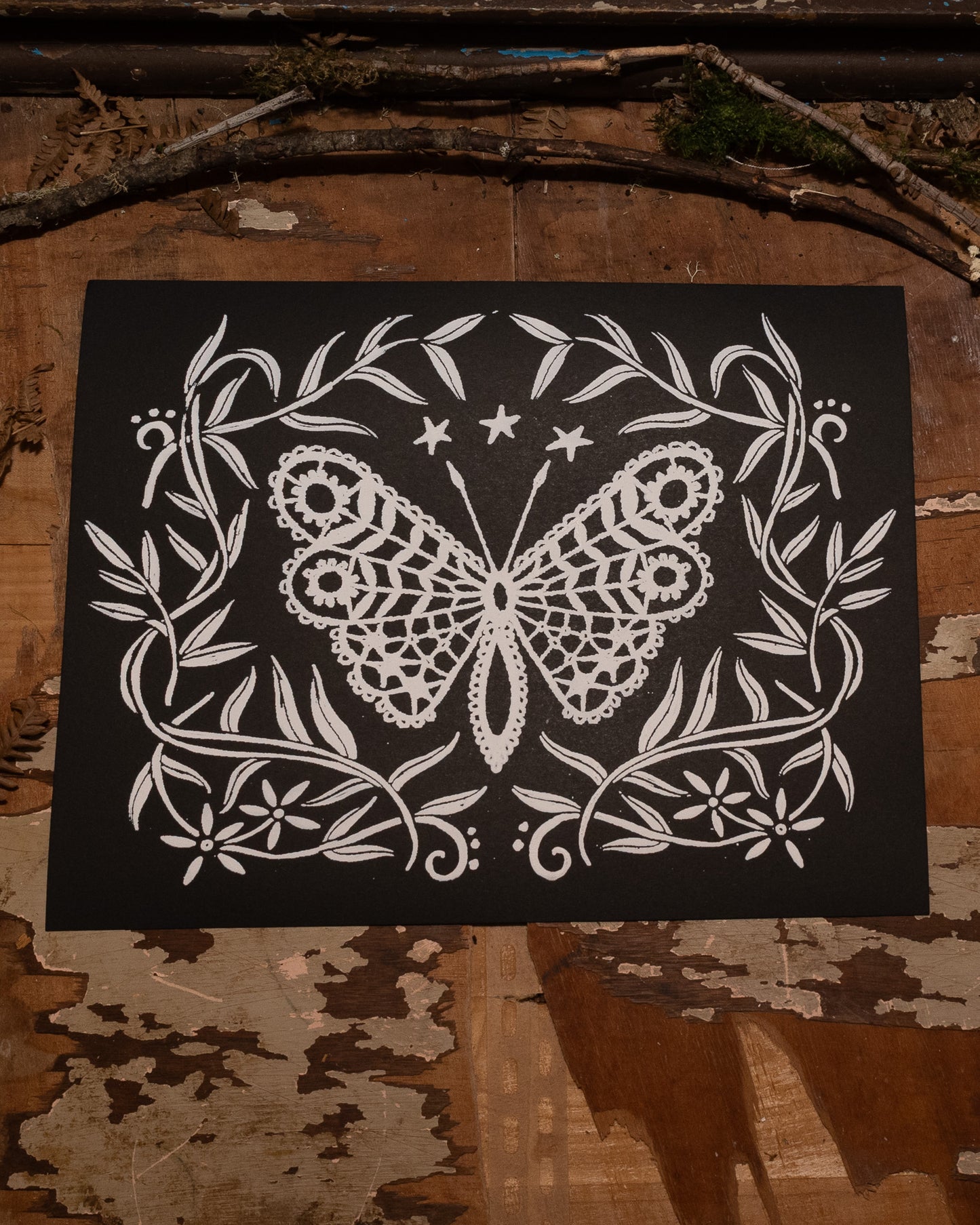 Moth Handmade Print