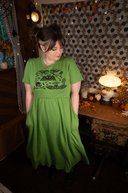 Memento Mori in Leaf Green JJV Dress