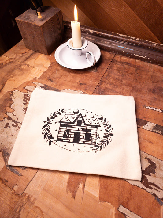 Ramshackle House Canvas Pouch in Bone White