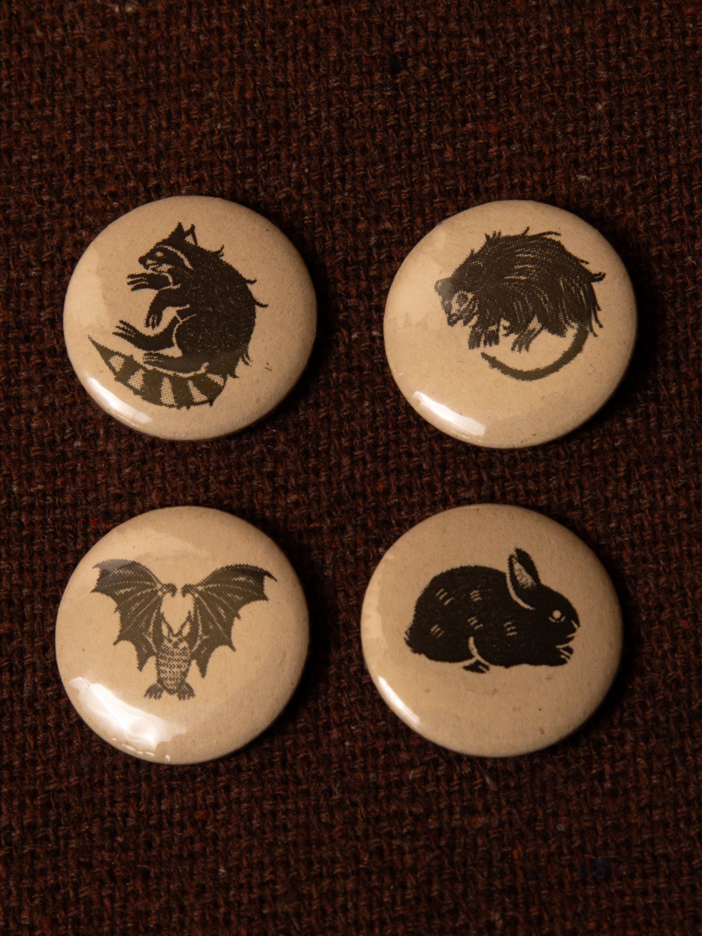 Night Creatures Pinback Button Pack