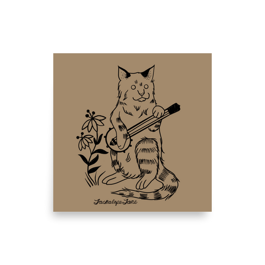 Banjo Cat Print