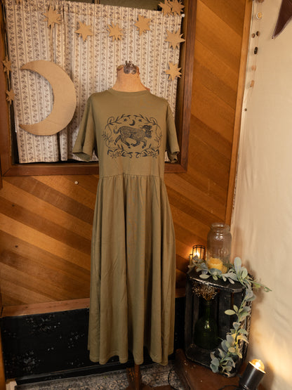 Twaincalf JJV Dress in Mossy Green