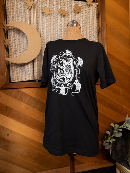 Rats & Cats Bones T-Shirt in Pitch Black