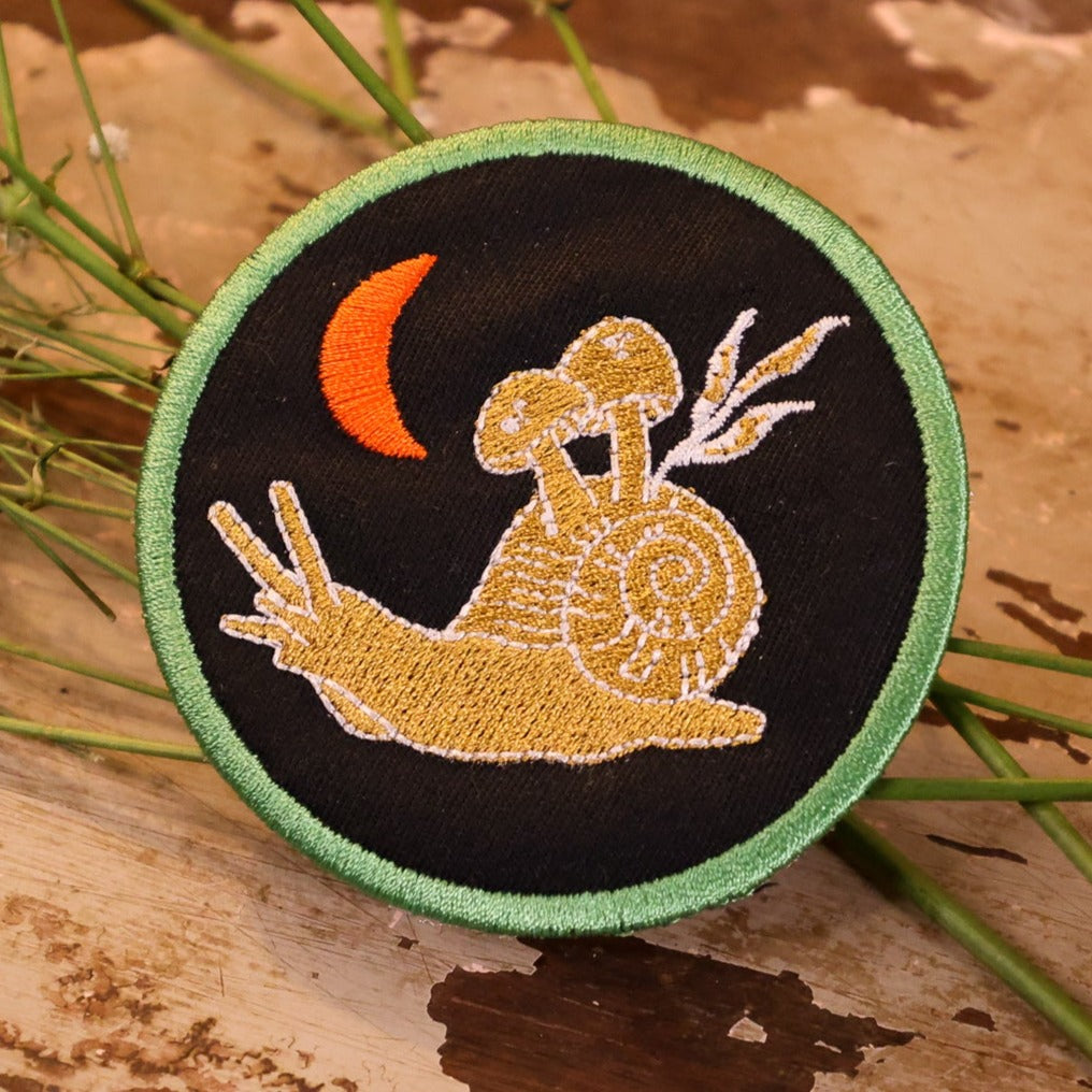 Golden Moon Snail Embroidered patch